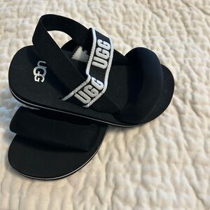 UGG Kids Black and White Sandals